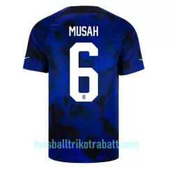 Günstige USA Yunus MUSAh 6 Herrentrikot Auswärts WM 2022 Kurzarm Günstige USA Yunus MUSAh 6 Herrentrikot Auswärts WM 2022 Kurzarm
