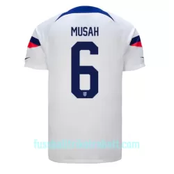 Günstige USA Yunus MUSAh 6 Herrentrikot Heim WM 2022 Kurzarm Günstige USA Yunus MUSAh 6 Herrentrikot Heim WM 2022 Kurzarm
