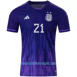 Günstige Argentinien DYBALA 21 Herrentrikot Auswärts WM 2022 Kurzarm