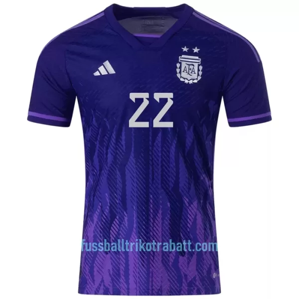 Günstige Argentinien Lautaro Martinez 22 Herrentrikot Auswärts WM 2022 Kurzarm