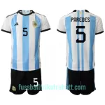 Günstige Argentinien Leandro Paredes 5 Kindertrikot Heim WM 2022 Kurzarm