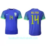 Günstige Brasilien Eder Militao 14 Herrentrikot Auswärts WM 2022 Kurzarm