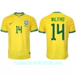 Günstige Brasilien Eder Militao 14 Herrentrikot Heim WM 2022 Kurzarm