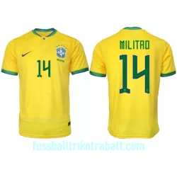 Günstige Brasilien Eder Militao 14 Herrentrikot Heim WM 2022 Kurzarm Günstige Brasilien Eder Militao 14 Herrentrikot Heim WM 2022 Kurzarm