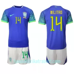 Günstige Brasilien Eder Militao 14 Kindertrikot Auswärts WM 2022 Kurzarm Günstige Brasilien Eder Militao 14 Kindertrikot Auswärts WM 2022 Kurzarm