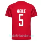 Günstige Dänemark Joakim Maehle 5 Herrentrikot Heim WM 2022 Kurzarm