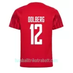 Günstige Dänemark Kasper Dolberg 12 Herrentrikot Heim WM 2022 Kurzarm