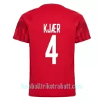 Günstige Dänemark Simon Kjaer 4 Herrentrikot Heim WM 2022 Kurzarm