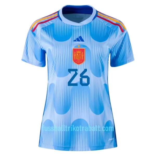 Günstige Spanien PEDRI 26 Damentrikot Auswärts WM 2022 Kurzarm