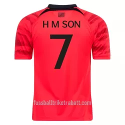 Günstige Südkorea H M SON 7 Herrentrikot Heim WM 2022 Kurzarm
