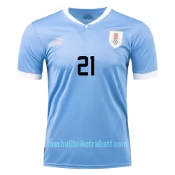 Günstige Uruguay E. CAVANI 21 Herrentrikot Heim WM 2022 Kurzarm