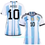 Günstige Argentinien 3 Star MESSI 10 Damentrikot WM 2022 Kurzarm