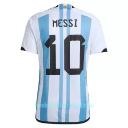 Günstige Argentinien 3 Star MESSI 10 Kindertrikot Heim WM 2022 Kurzarm