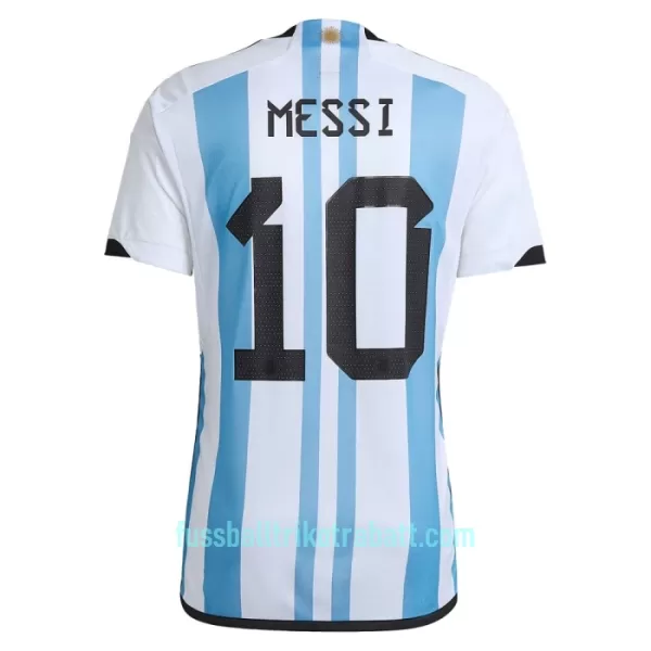 Günstige Argentinien 3 Star MESSI 10 Kindertrikot Heim WM 2022 Kurzarm