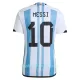 Günstige Argentinien 3 Star MESSI 10 Kindertrikot Heim WM 2022 Kurzarm