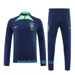 Brasilien Trainingspullover 2022 Viertelreißverschluss Navy