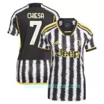 Günstige Juventus Turin Chiesa 7 Damentrikot Heim 2023/24 Kurzarm