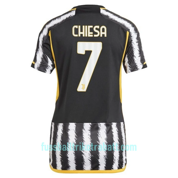 Günstige Juventus Turin Chiesa 7 Damentrikot Heim 2023/24 Kurzarm