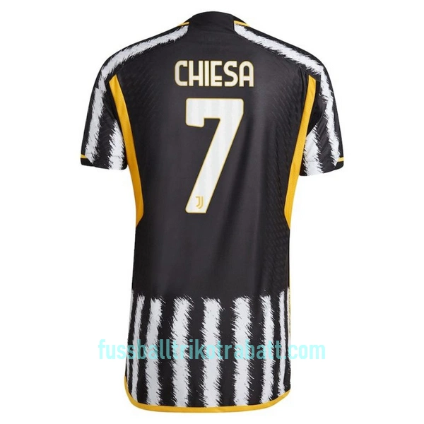 Günstige Juventus Turin Chiesa 7 Herrentrikot Heim 2023/24 Kurzarm