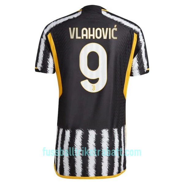 Günstige Juventus Turin Vlahovic 9 Herrentrikot Heim 2023/24 Kurzarm