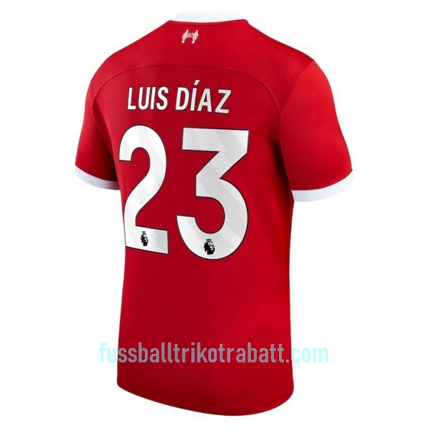 Günstige Liverpool Luis Diaz 23 Herrentrikot Heim 2023/24 Kurzarm