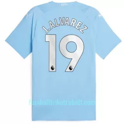 Günstige Manchester City J. Alvarez 19 Herrentrikot Heim 2023/24 Kurzarm