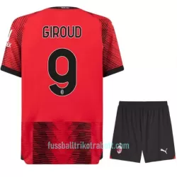 Günstige AC Mailand Giroud 9 Kindertrikot Heim 2023/24 Kurzarm
