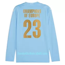 Günstige Manchester City Champions of Europe Herrentrikot Heim 2023/24 Langarm