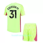 Günstige Manchester City Ederson Torwart Kindertrikot Ausweich 2023/24 Kurzarm