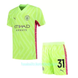 Günstige Manchester City Ederson Torwart Kindertrikot Ausweich 2023/24 Kurzarm