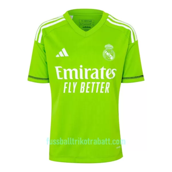 Günstige Real Madrid Thibaut Courtois 1 Torwart Kindertrikot Heim 2023/24 Kurzarm