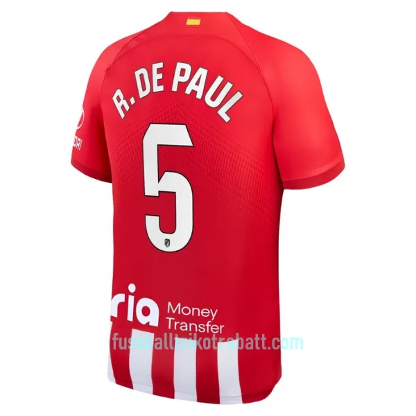 Günstige Atlético Madrid R. De Paul 5 Herrentrikot Heim 2023/24 Kurzarm