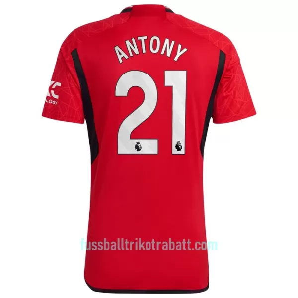 Günstige Manchester United Antony 21 Herrentrikot Heim 2023/24 Kurzarm
