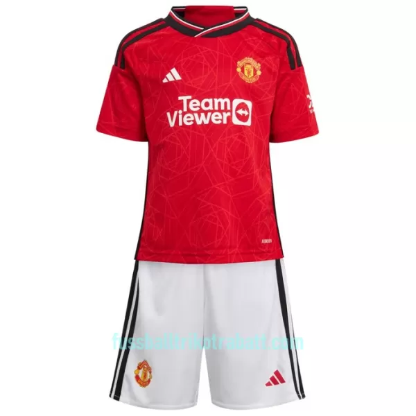 Günstige Manchester United Kindertrikot Heim 2023/24 Kurzarm