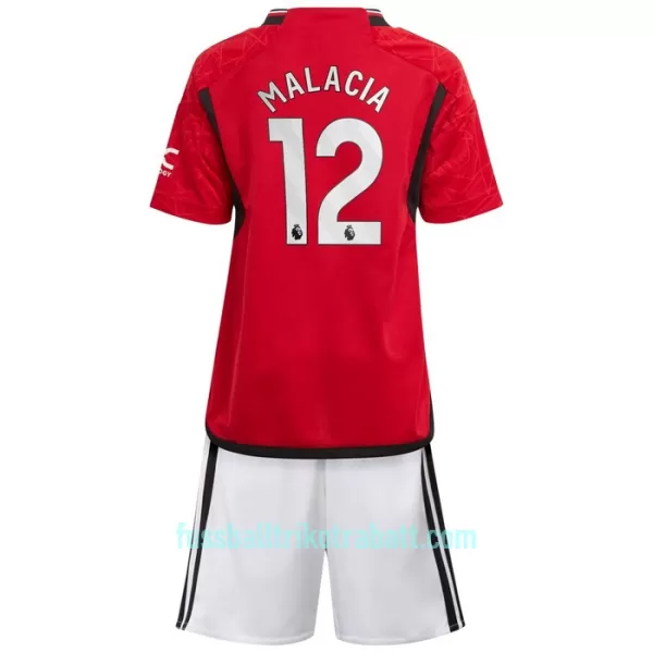 Günstige Manchester United Malacia 12 Kindertrikot Heim 2023/24 Kurzarm
