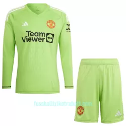 Günstige Manchester United Torwart Kindertrikot Heim 2023/24 Langarm
