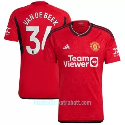 Günstige Manchester United Van De Beek 34 Herrentrikot Heim 2023/24 Kurzarm
