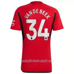 Günstige Manchester United Van De Beek 34 Herrentrikot Heim 2023/24 Kurzarm