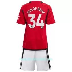 Günstige Manchester United Van De Beek 34 Kindertrikot Heim 2023/24 Kurzarm
