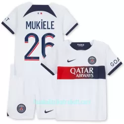 Günstige Paris Saint-Germain Mukiele 26 Kindertrikot Auswärts 2023/24 Kurzarm Günstige Paris Saint-Germain Mukiele 26 Kindertrikot Auswärts 2023/24 Kurzarm