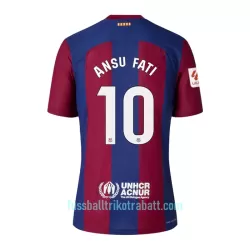 Günstige FC Barcelona Ansu Fati 10 Kindertrikot Heim 2023/24 Kurzarm