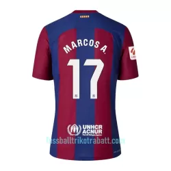 Günstige FC Barcelona Marcos A. 17 Kindertrikot Heim 2023/24 Kurzarm