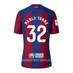 Günstige FC Barcelona Pablo Torre 32 Herrentrikot Heim 2023/24 Kurzarm Günstige FC Barcelona Pablo Torre 32 Herrentrikot Heim 2023/24 Kurzarm
