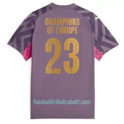 Günstige Manchester City Champions of Europe Torwart Herrentrikot Auswärts 2023/24 Kurzarm