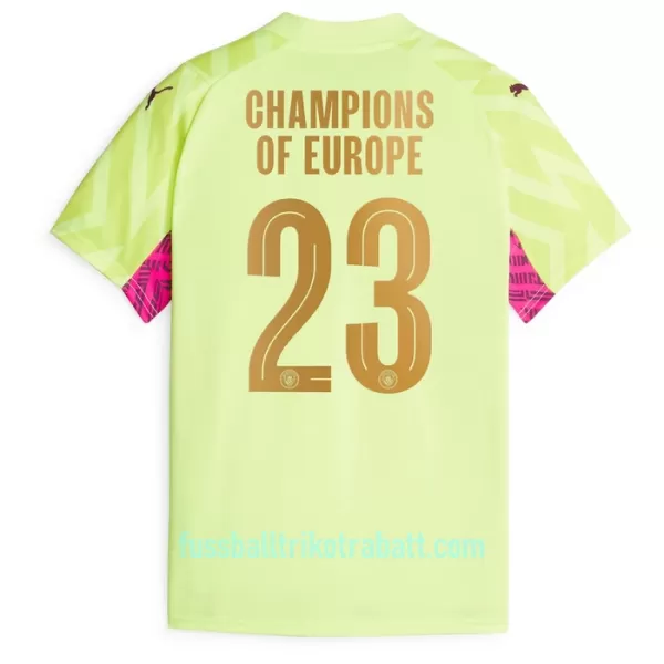 Günstige Manchester City Champions of Europe Torwart Herrentrikot Ausweich 2023/24 Kurzarm