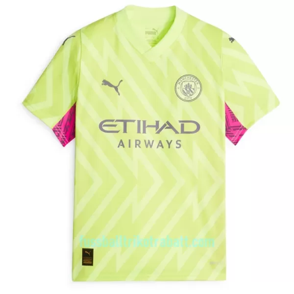 Günstige Manchester City Champions of Europe Torwart Herrentrikot Ausweich 2023/24 Kurzarm