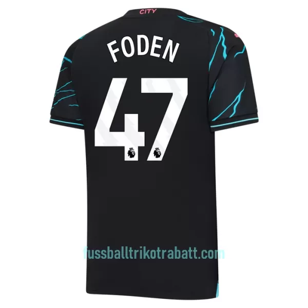 Günstige Manchester City Foden 47 Kindertrikot Ausweich 2023/24 Kurzarm