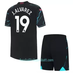 Günstige Manchester City J. Alvarez 19 Kindertrikot Ausweich 2023/24 Kurzarm