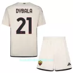 Günstige AS Rom Dybala 21 Kindertrikot Auswärts 2023/24 Kurzarm