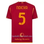 Günstige AS Rom Ndicka 5 Herrentrikot Heim 2023/24 Kurzarm